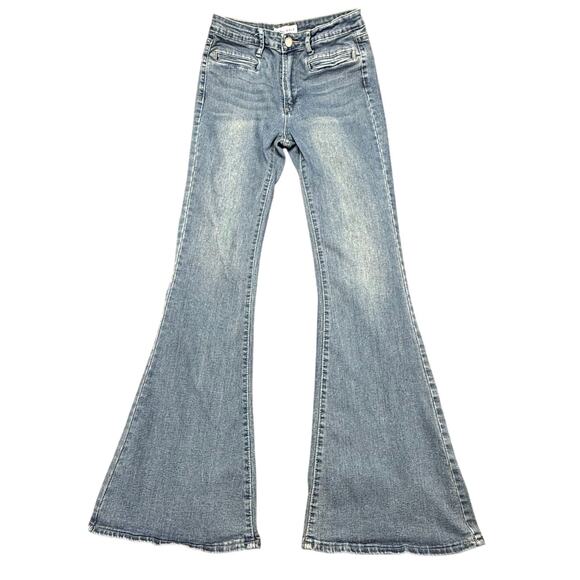 Kendall & Kylie Flare‎ Legged Jeans Size 5/6 Lightweight Stretch Denim Blue - Picture 1 of 8